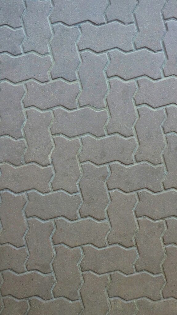 wave shaped concrete pavers outdoors on ground